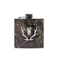 Personalized Camo Hip Flask Wedding Gift - Antler Monogram - Vispro Designs
