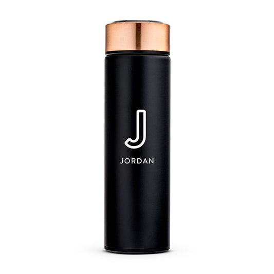 Personalized Stainless Steel Cylinder Travel Bottle - Line Initial - Vispro Designs