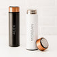 Personalized Stainless Steel Cylinder Travel Bottle - Contemporary Vertical - Vispro Designs