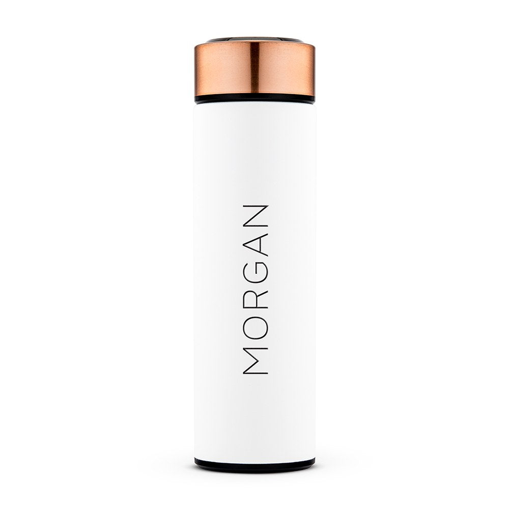 Personalized Stainless Steel Cylinder Travel Bottle - Contemporary Vertical - Vispro Designs
