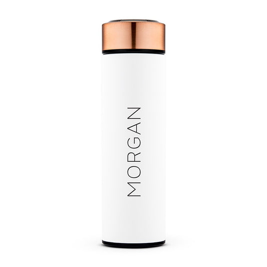 Personalized Stainless Steel Cylinder Travel Bottle - Contemporary Vertical - Vispro Designs