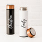 Personalized Stainless Steel Cylinder Travel Bottle - Calligraphy - Vispro Designs