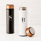 Personalized Stainless Steel Cylinder Travel Bottle - Modern Serif Initial - Vispro Designs