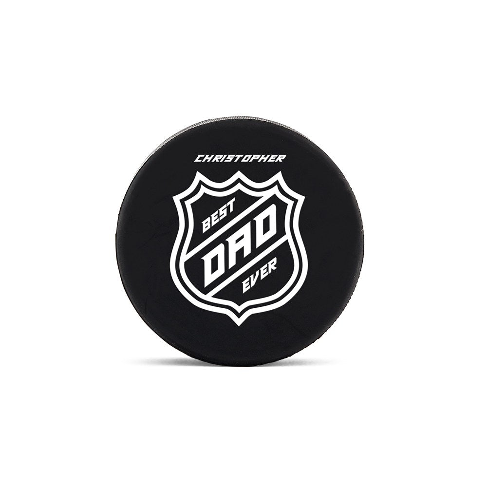 Custom Hockey Puck Bottle Opener Gift - Best Dad Ever - Vispro Designs