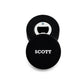 Custom Hockey Puck Bottle Opener Gift - Bold Font - Vispro Designs