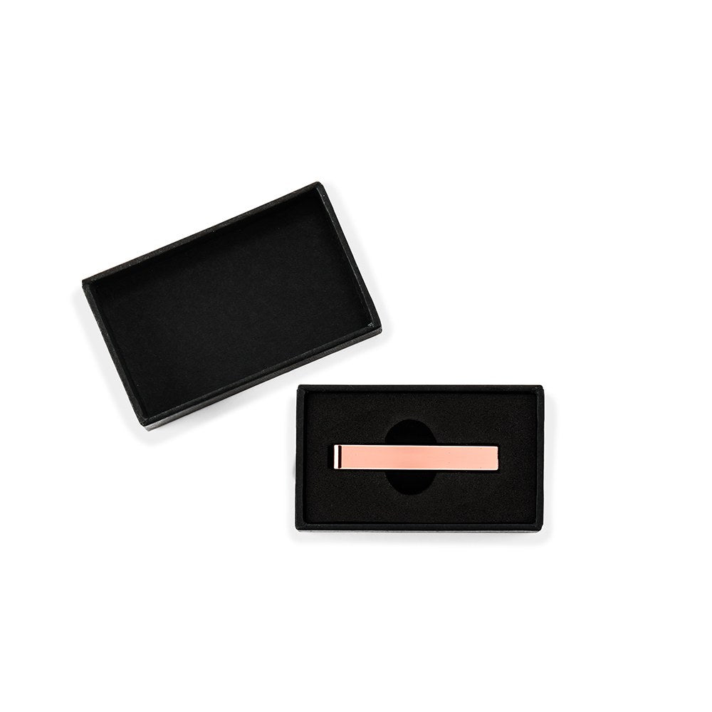 Men’s Custom Engraved Stainless Steel Tie Bar - ROSE GOLD - Vispro Designs
