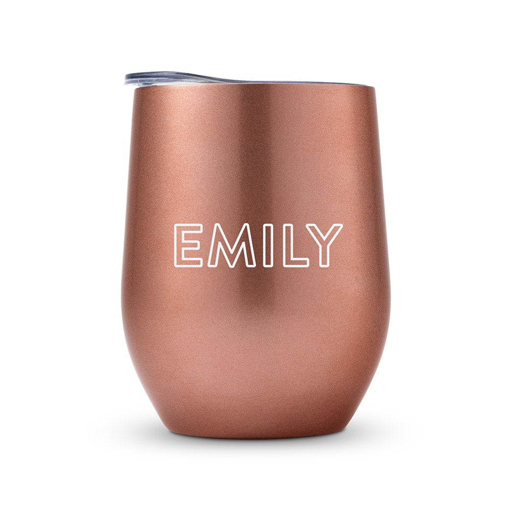 Personalized Stemless Travel Tumbler - Line Monogram Printing - Vispro Designs