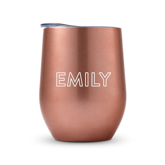 Personalized Stemless Travel Tumbler - Line Monogram Printing - Vispro Designs