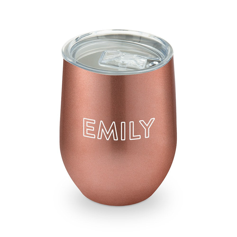 Personalized Stemless Travel Tumbler - Line Monogram Printing - Vispro Designs