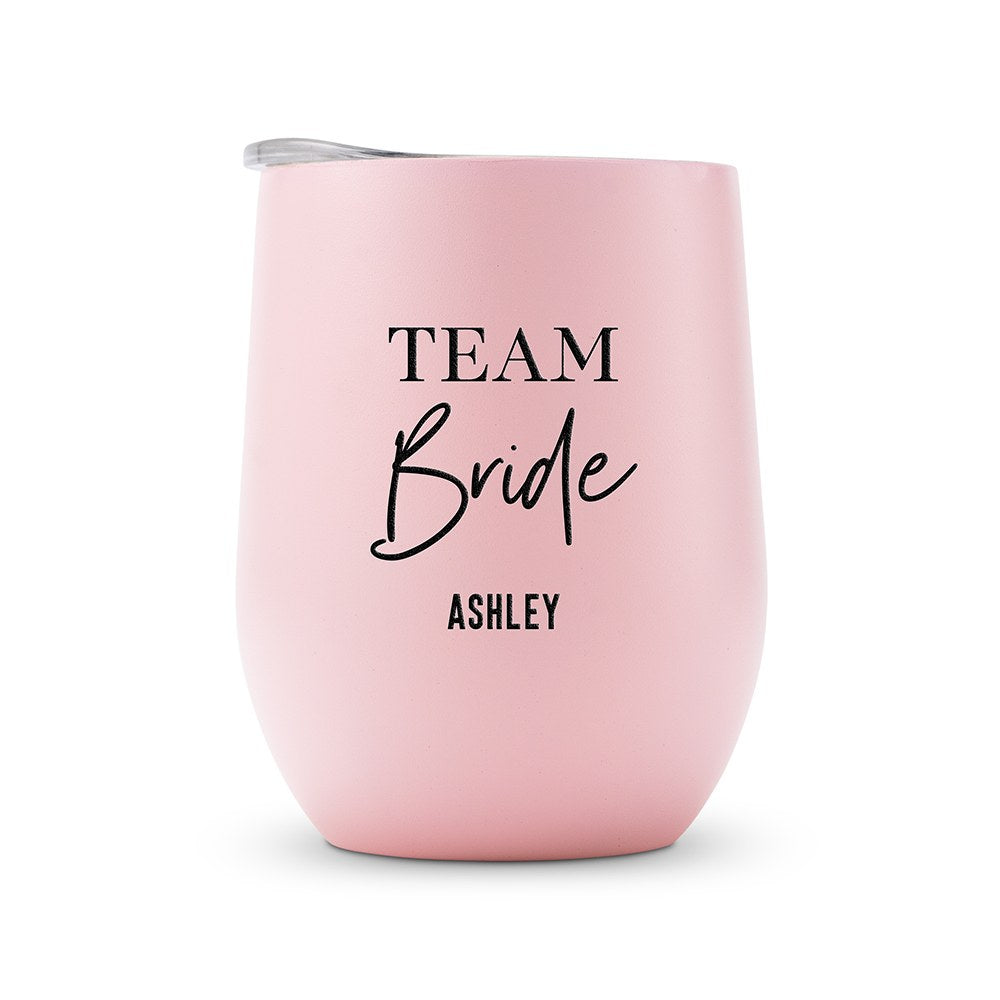Personalized Stemless Travel Tumbler - The Team Bride - Vispro Designs