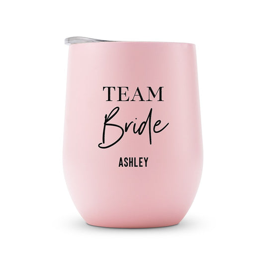 Personalized Stemless Travel Tumbler - The Team Bride - Vispro Designs