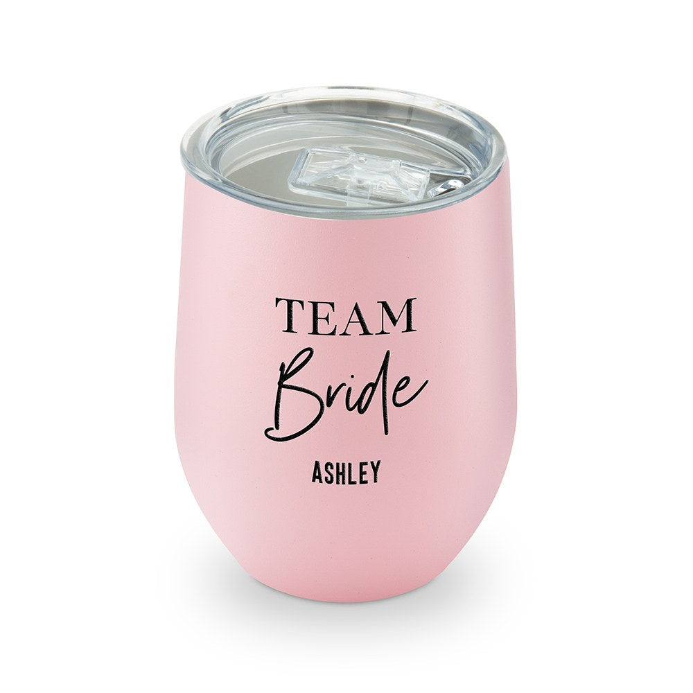 Personalized Stemless Travel Tumbler - The Team Bride - Vispro Designs