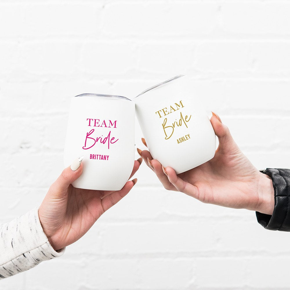 Personalized Stemless Travel Tumbler - The Team Bride - Vispro Designs