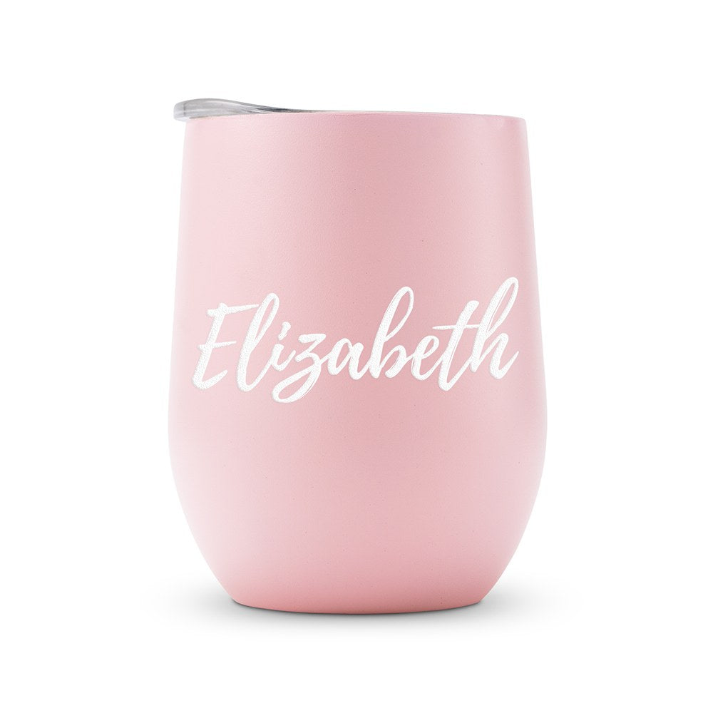 Personalized Stemless Travel Tumbler - Calligraphy Printing - Vispro Designs