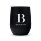 Personalized Stemless Travel Tumbler - Modern Serif Initial - Vispro Designs