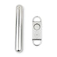 Personalized Silver Stainless Steel Cigar Cutter And Travel Tube Gift Set - Vispro Designs