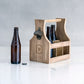 Personalized Wooden Beer Bottle Caddy With Opener - Geo Monogram - Vispro Designs