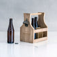 Personalized Wooden Beer Bottle Caddy With Opener - Groomsman Etching - Vispro Designs