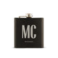Personalized Engraved Black Hip Flask Wedding Gift - Single Monogram - Vispro Designs