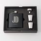 Personalized Engraved Black Hip Flask Wedding Gift - Single Monogram - Vispro Designs
