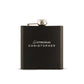 Personalized Engraved Black Hip Flask Wedding Gift - Groomsman Cursive - Vispro Designs