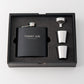 Personalized Engraved Black Hip Flask Wedding Gift - Thirst Aid Engraving - Vispro Designs