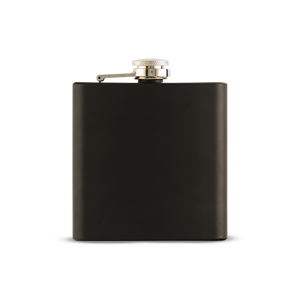 Personalized Engraved Black Hip Flask Wedding Gift - Vertical Best Man - Vispro Designs