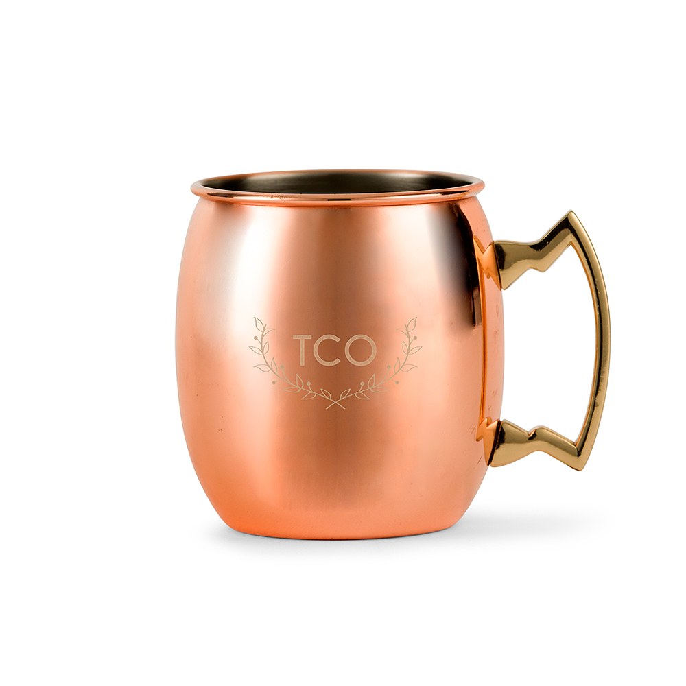 Personalized Copper Moscow Mule Drink Mug – Woodland Monogram Engraving - Vispro Designs
