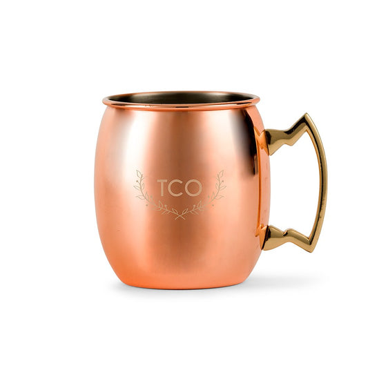 Personalized Copper Moscow Mule Drink Mug – Woodland Monogram Engraving - Vispro Designs