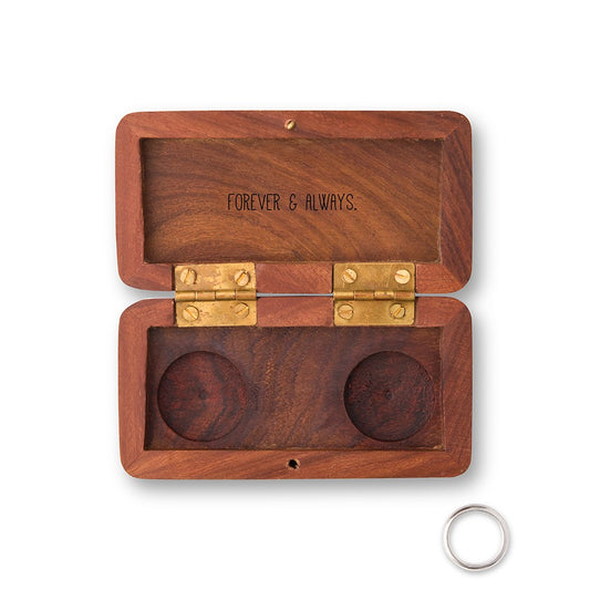 Small Personalized Wooden Ring Jewellery Box - Hand Written Monogram - Vispro Designs