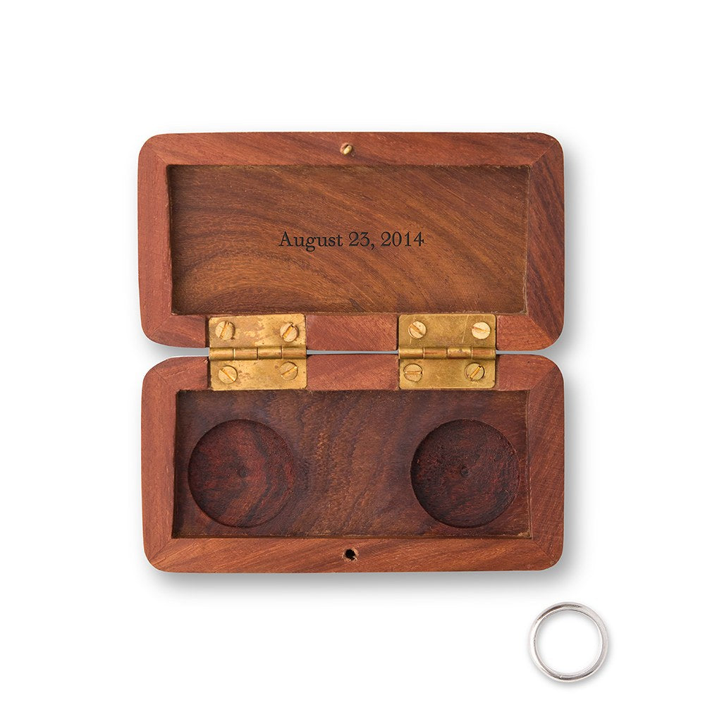 Small Personalized Wooden Ring Jewellery Box - Classic Monogram - Vispro Designs