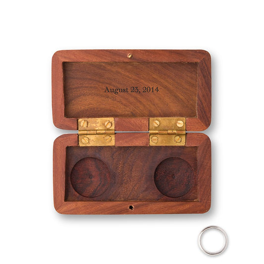 Small Personalized Wooden Ring Jewellery Box - Classic Monogram - Vispro Designs