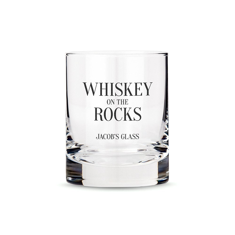 Personalized Whiskey Glasses With Whiskey Rocks Print - Vispro Designs