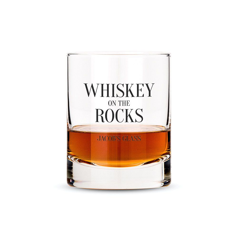 Personalized Whiskey Glasses With Whiskey Rocks Print - Vispro Designs