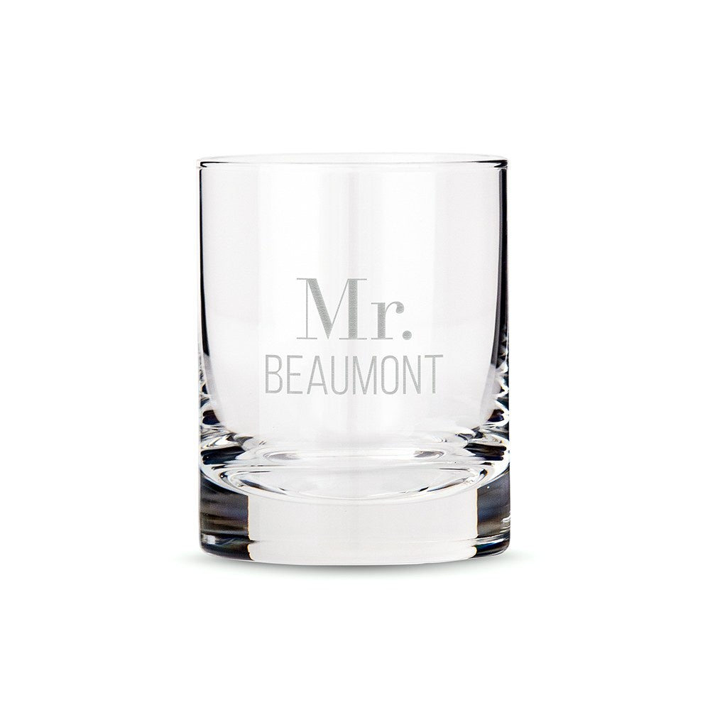 Personalized Whiskey Glasses With Two Line Text Etching - Vispro Designs