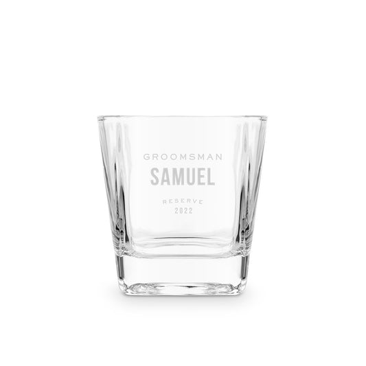 Personalized Square 8 Oz. Whiskey Glass - Vispro Designs