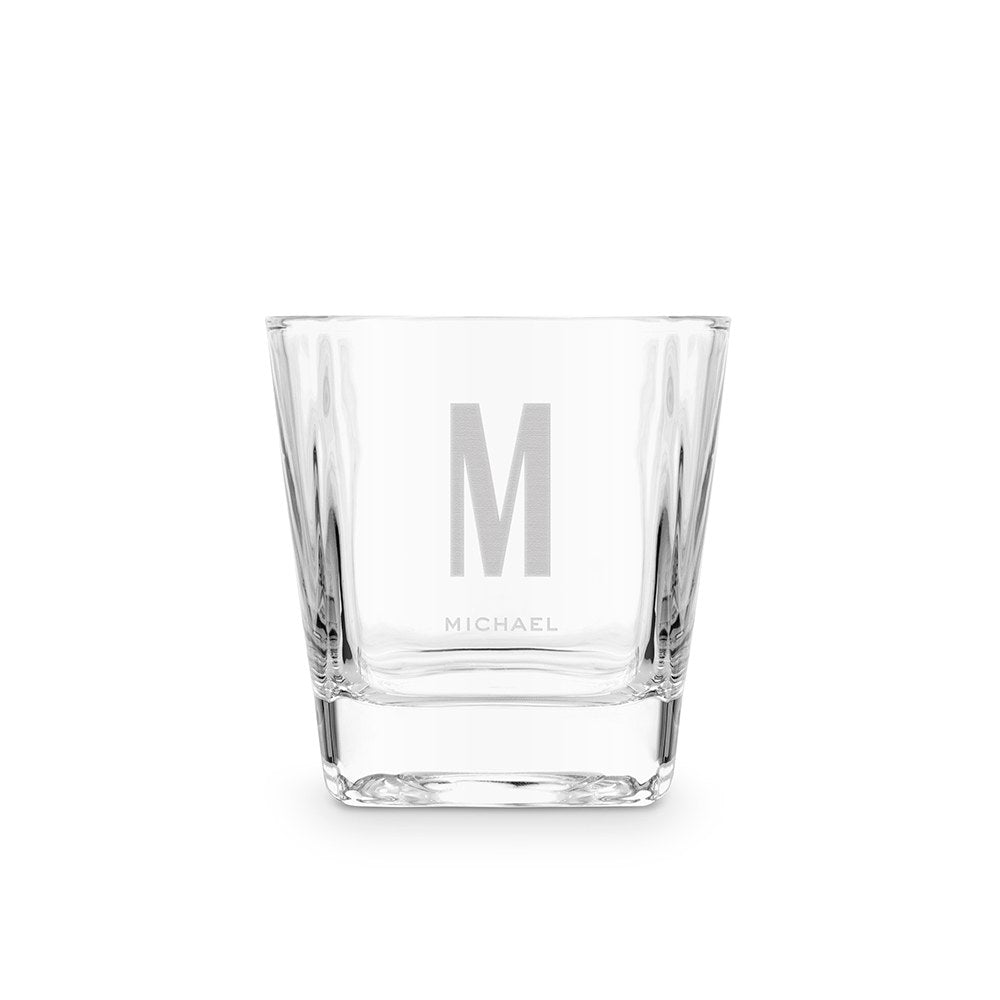 Personalized Square 8 Oz. Whiskey Glass - Vispro Designs