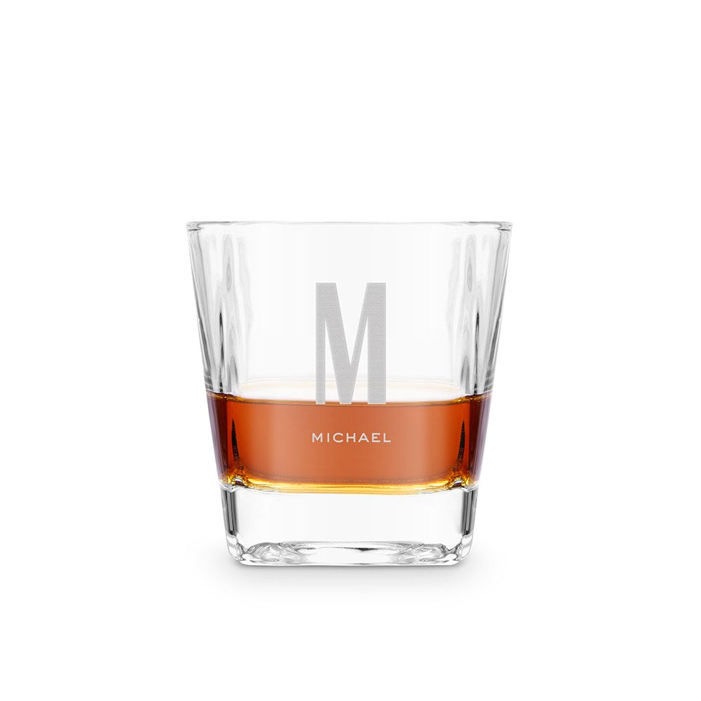 Personalized Square 8 Oz. Whiskey Glass - Vispro Designs