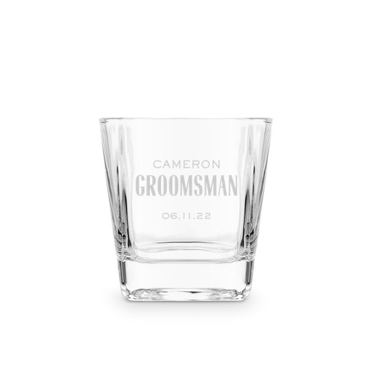 Personalized Square 8 Oz. Whiskey Glass - Vispro Designs