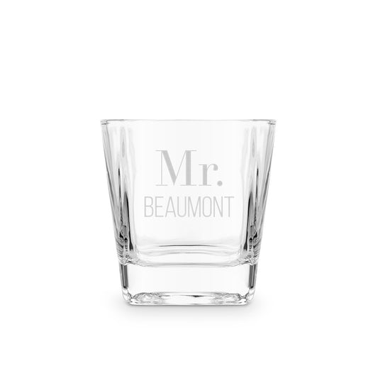Personalized Square 8 Oz Whiskey Glass - Vispro Designs